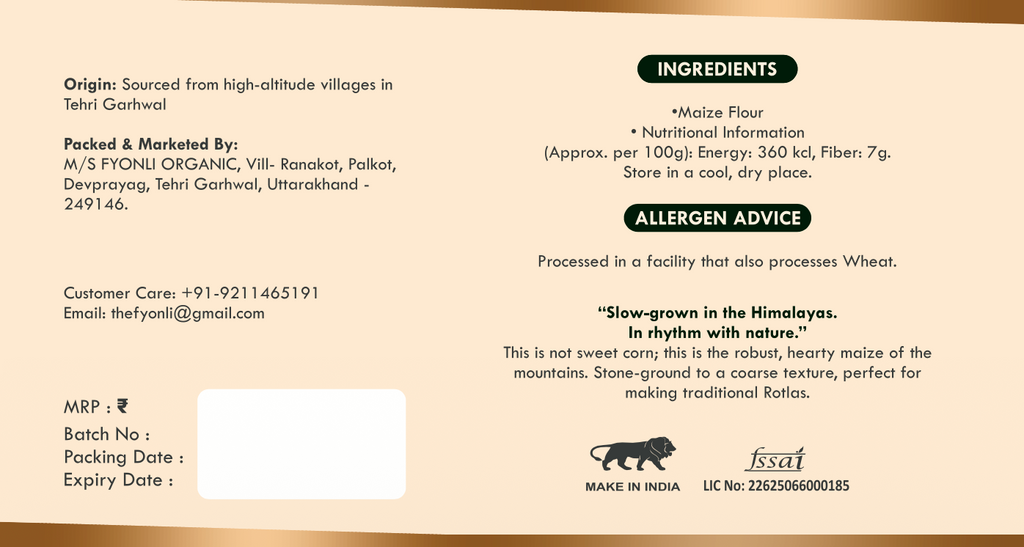 PAHADI MAKKI ATTA (INDIGENOUS MAIZE FLOUR)