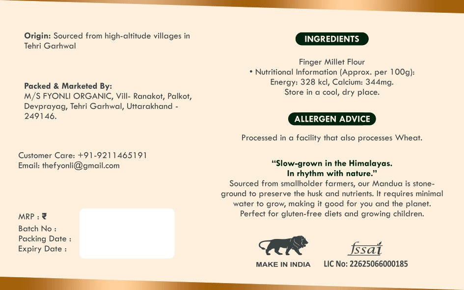 Mandua Flour (Ragi) Stone-Ground Finger Millet 500g - Image 3