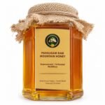 Pahalgam Raw Mountain Honey jar, front view on white background