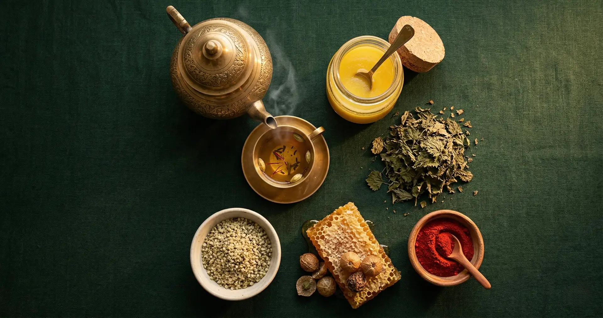 Traditional Himalayan wellness foods by Fyonli — Kashmiri Kahwa, bilona ghee, wild nettle tea, hemp protein and more